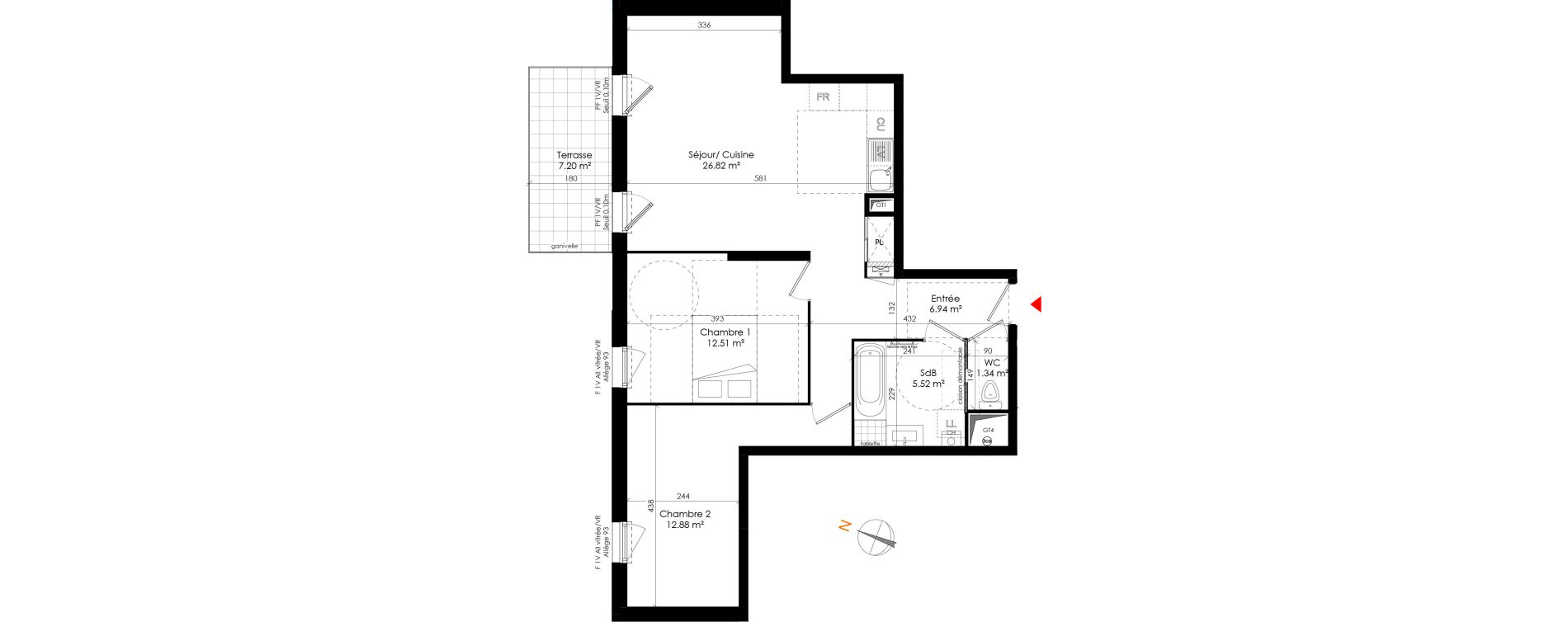 Appartement T3 de 66,01 m2 &agrave; Grigny Les arboras