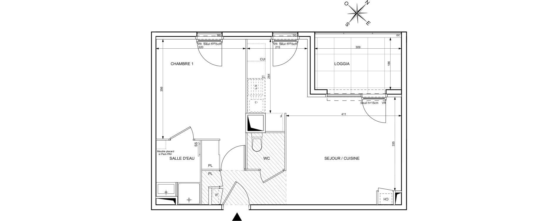 Appartement T2 de 43,10 m2 &agrave; Grigny Centre ville