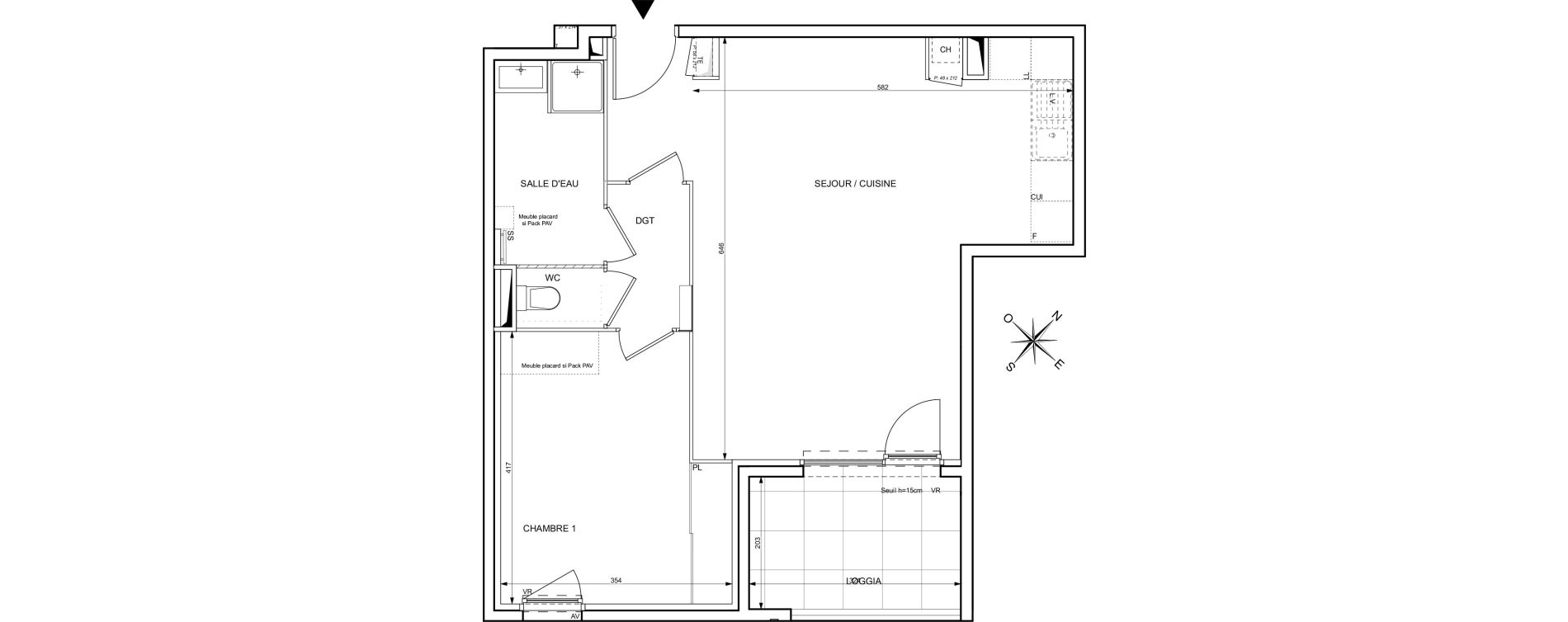 Appartement T2 de 57,10 m2 &agrave; Grigny Centre ville