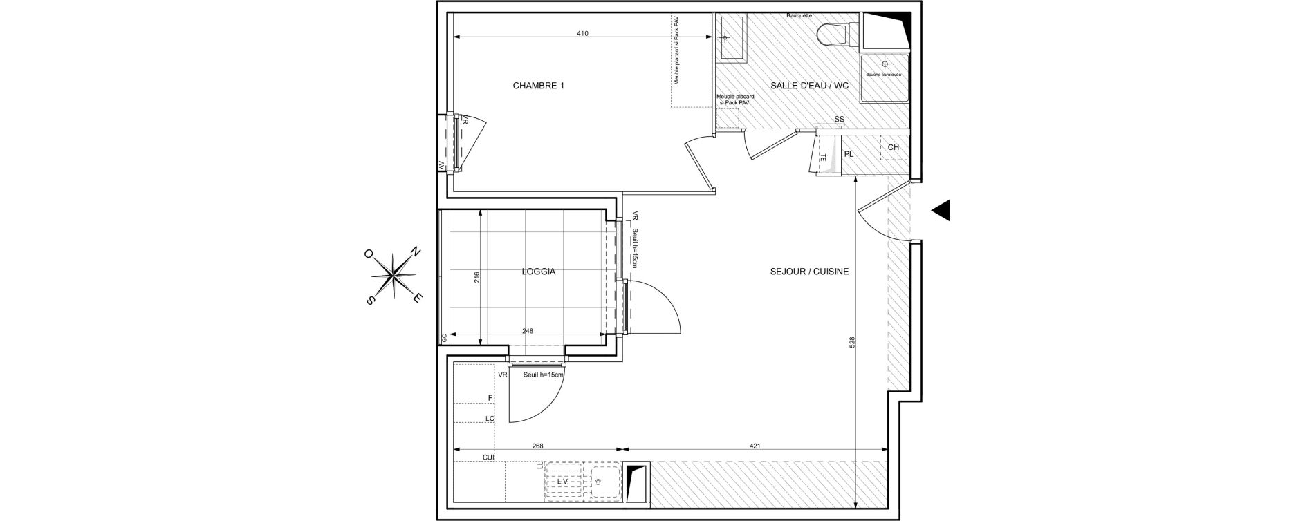 Appartement T2 de 47,50 m2 &agrave; Grigny Centre ville