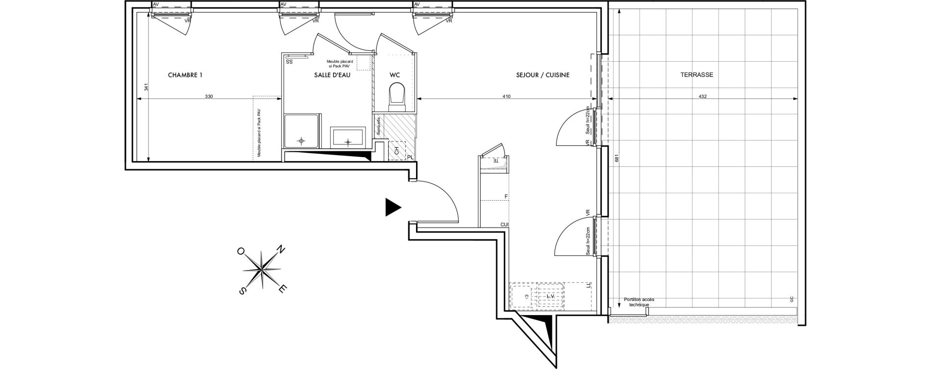Appartement T2 de 44,10 m2 &agrave; Grigny Centre ville
