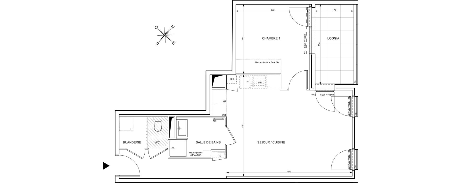 Appartement T2 de 48,90 m2 &agrave; Grigny Centre ville