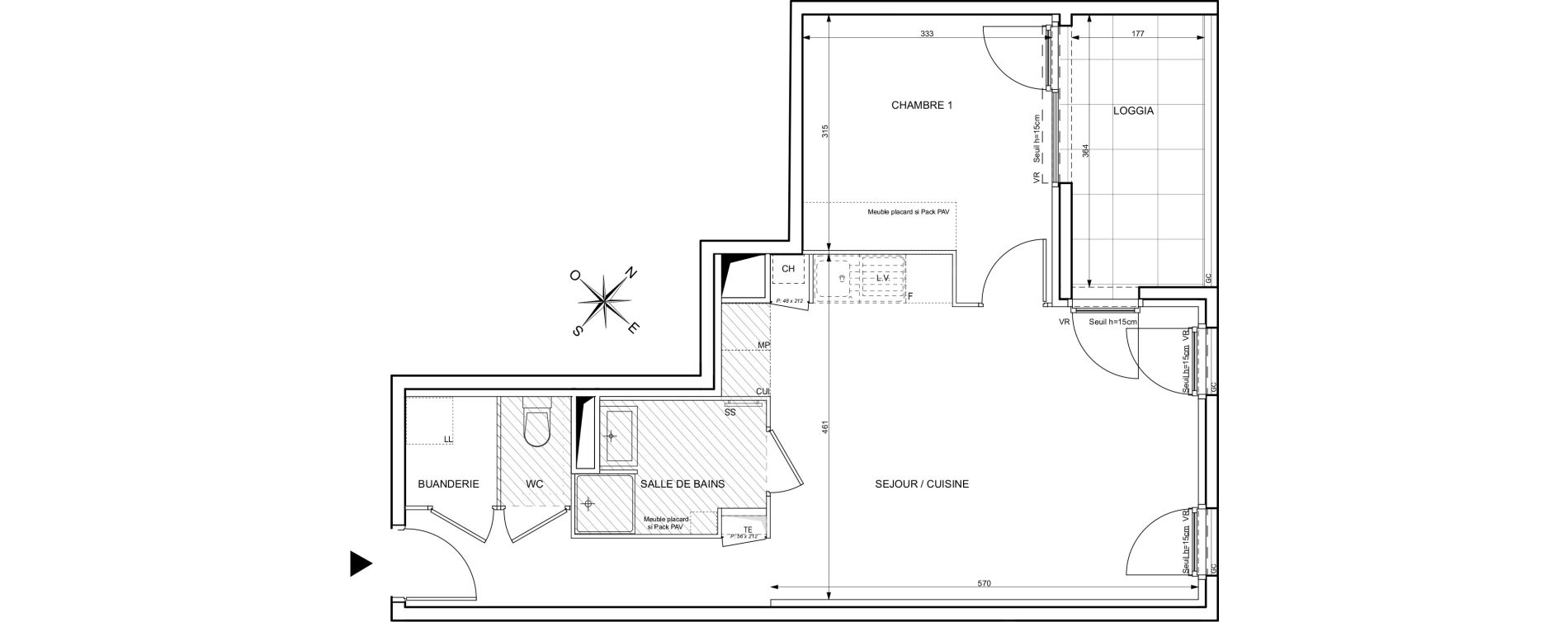 Appartement T2 de 48,90 m2 &agrave; Grigny Centre ville