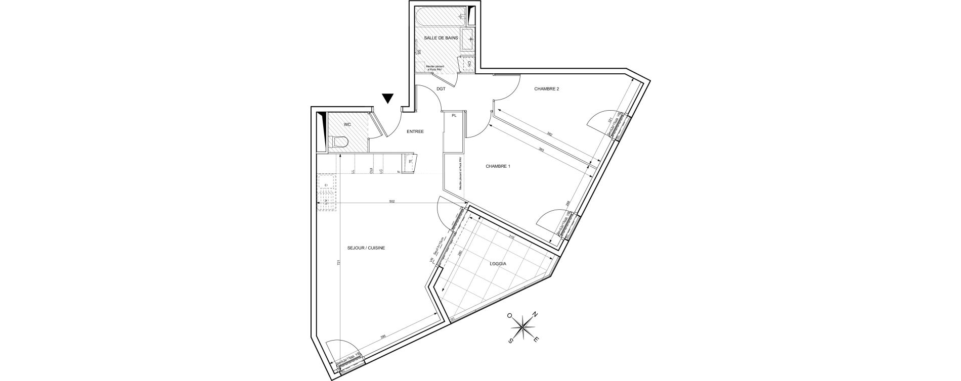 Appartement T3 de 63,20 m2 &agrave; Grigny Centre ville