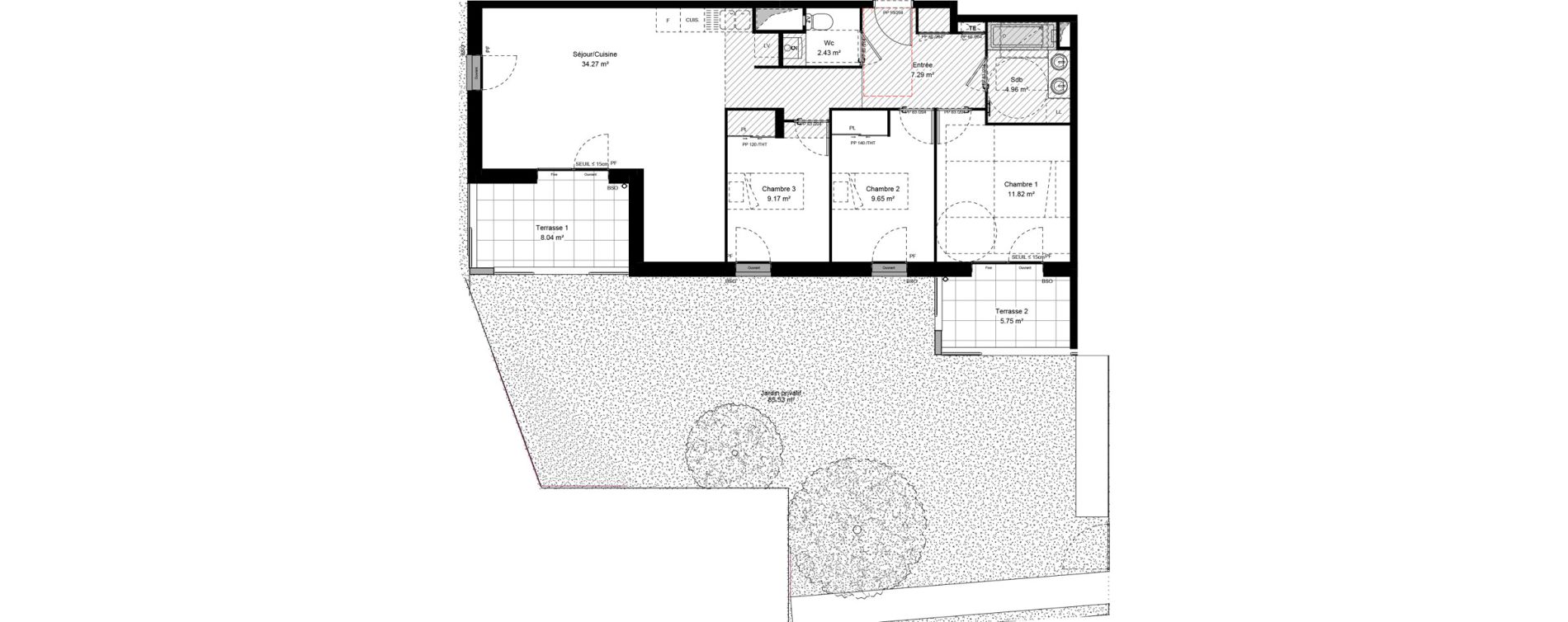 Appartement T4 de 79,58 m2 &agrave; Grigny Les arboras