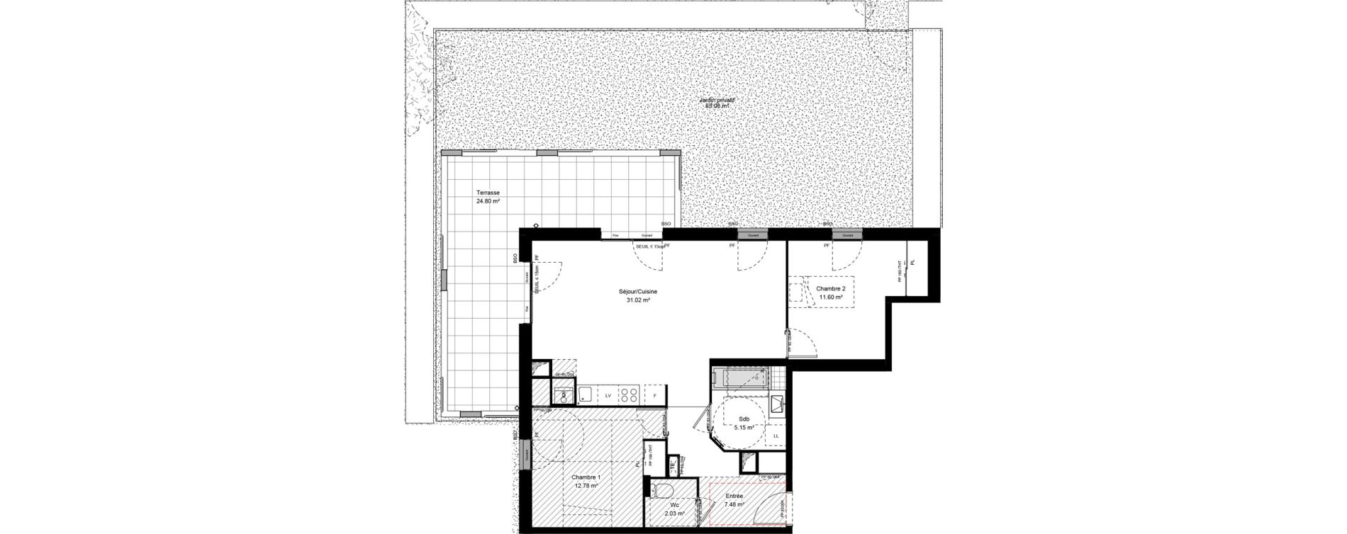 Appartement T3 de 70,08 m2 &agrave; Grigny Les arboras