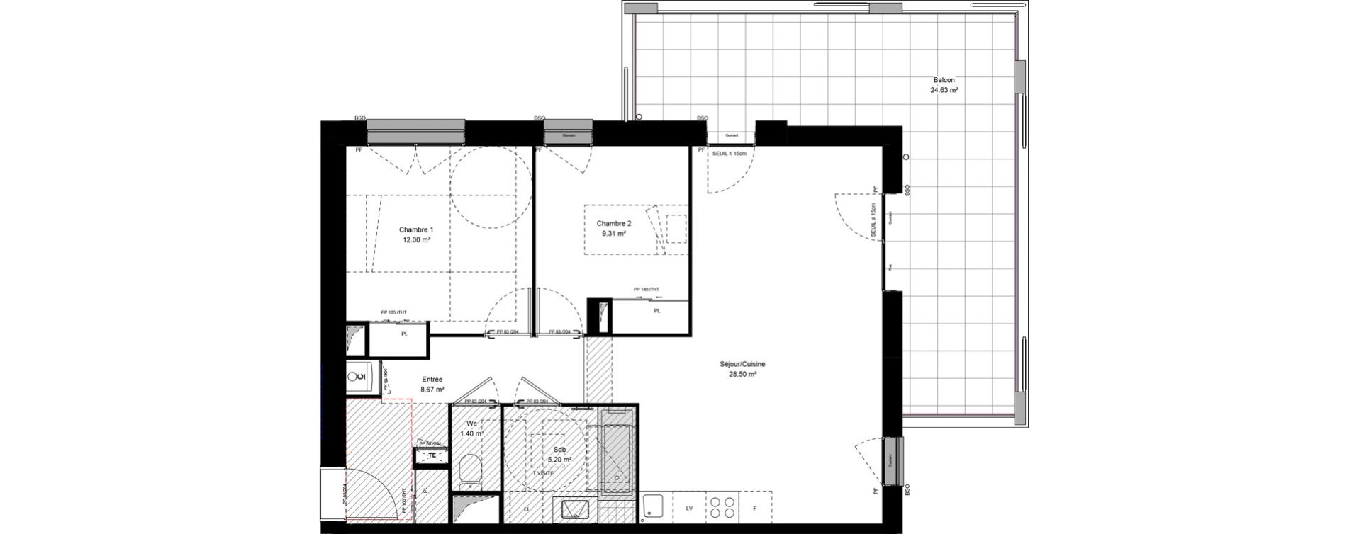 Appartement T3 de 65,07 m2 &agrave; Grigny Les arboras