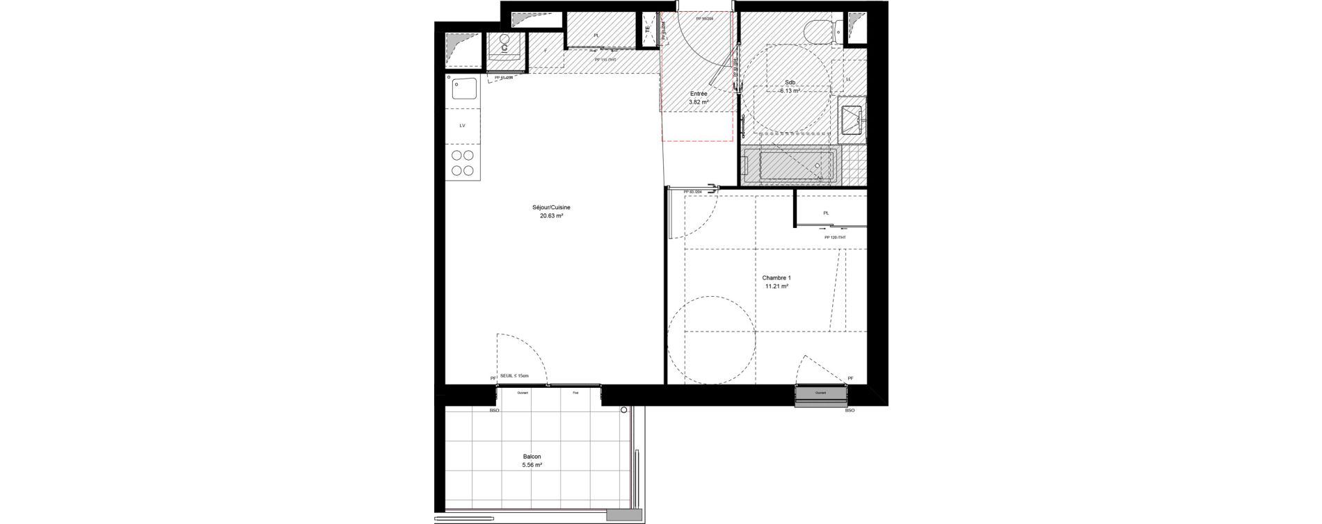Appartement T2 de 41,79 m2 &agrave; Grigny Les arboras