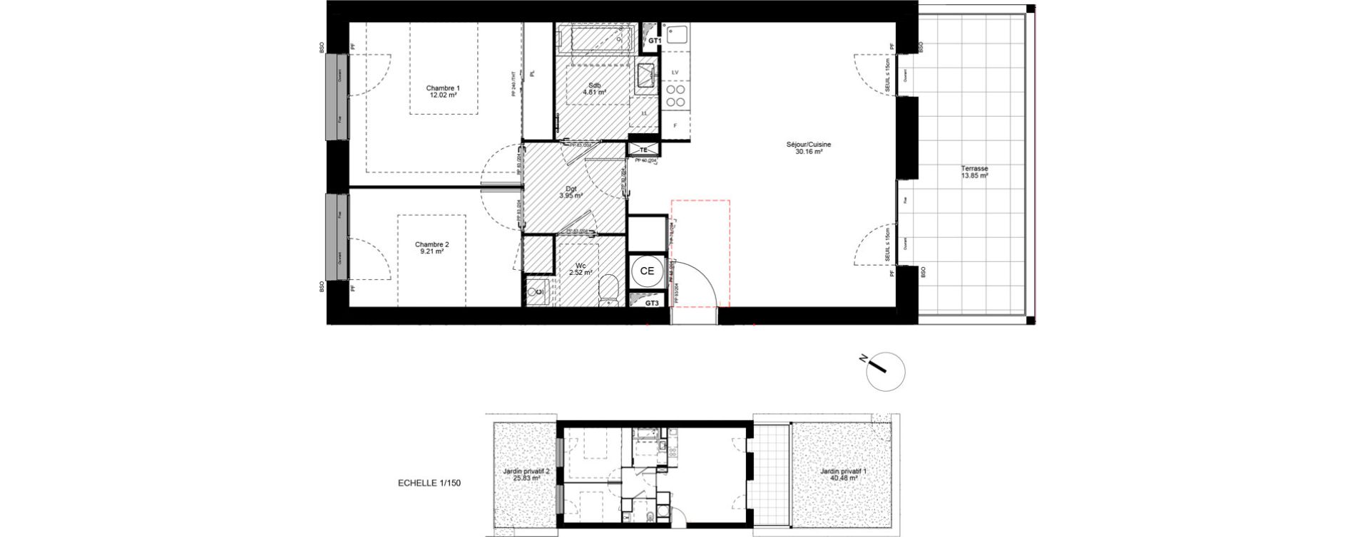 Appartement T3 de 62,66 m2 &agrave; Grigny Les arboras