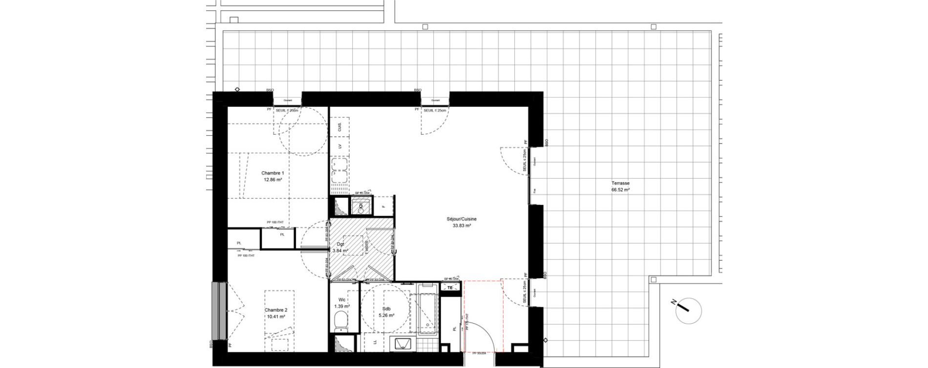 Appartement T3 de 67,60 m2 &agrave; Grigny Les arboras