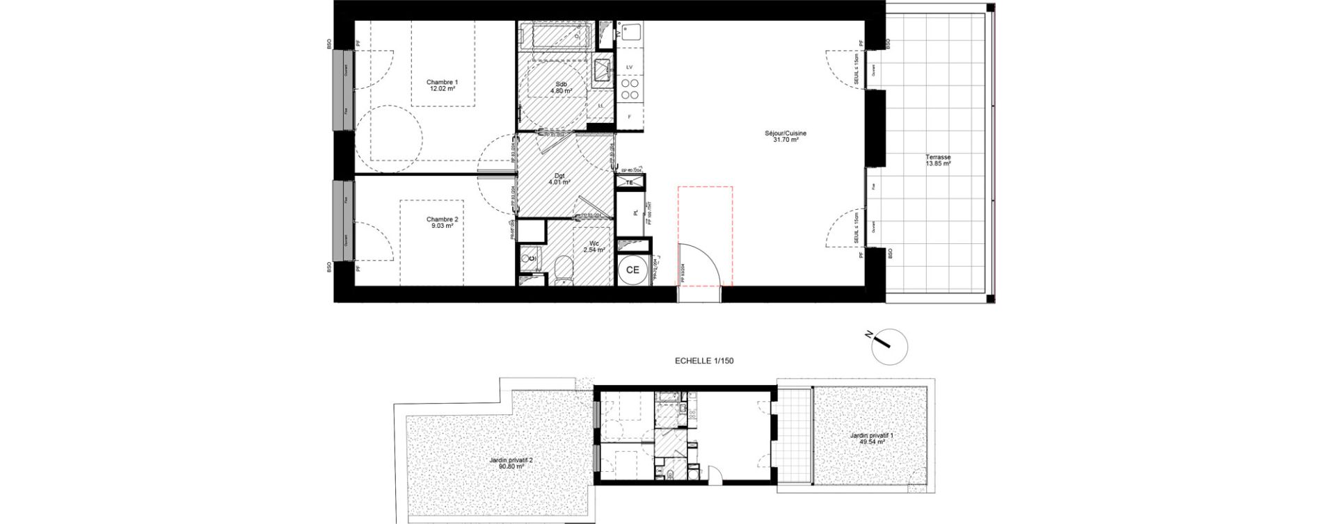 Appartement T3 de 64,09 m2 &agrave; Grigny Les arboras