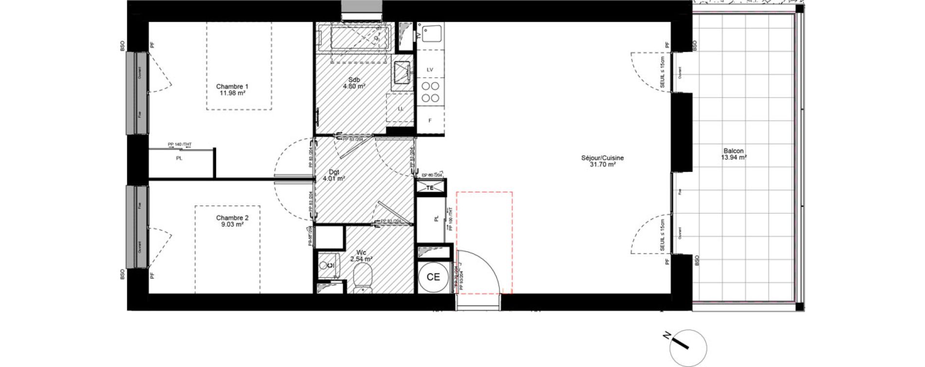 Appartement T3 de 64,06 m2 &agrave; Grigny Les arboras