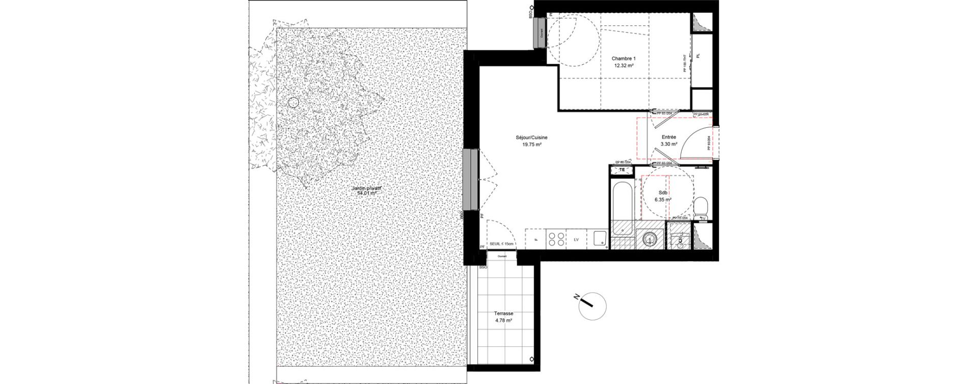 Appartement T2 de 41,73 m2 &agrave; Grigny Les arboras