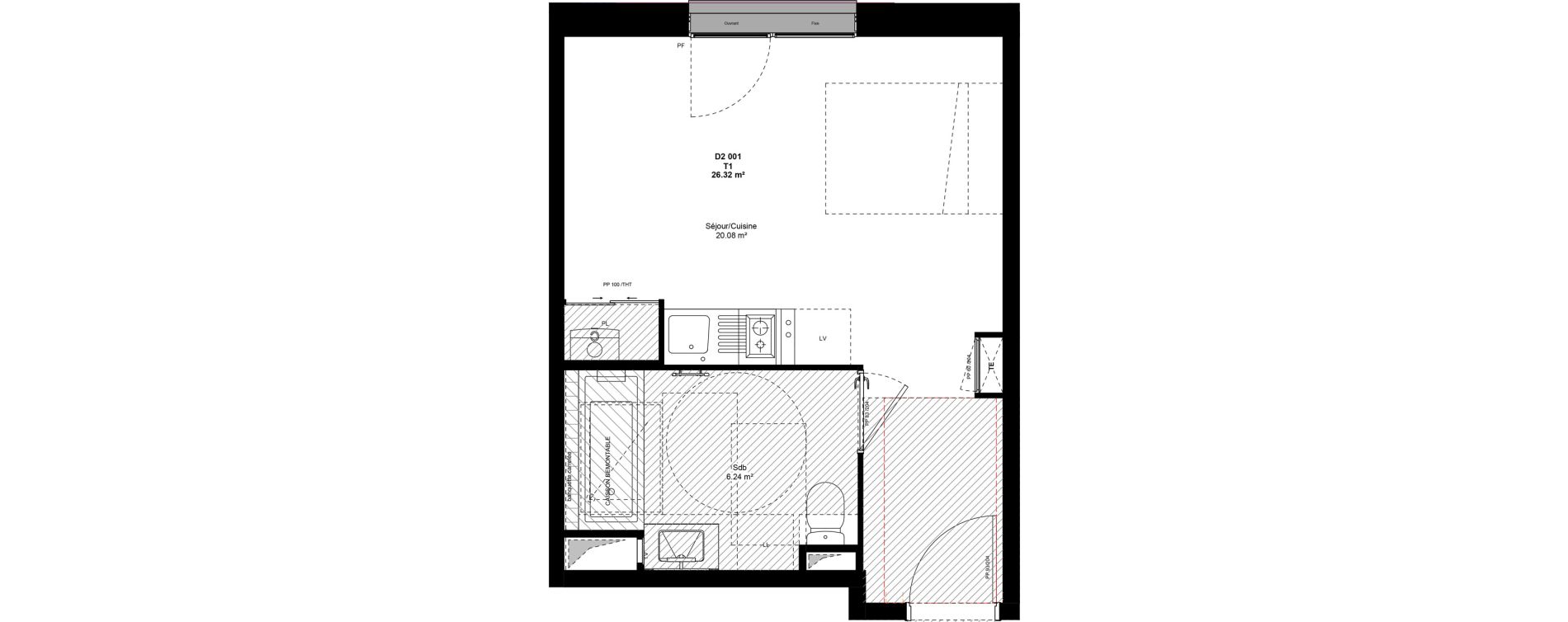 Appartement T1 de 26,32 m2 &agrave; Grigny Les arboras