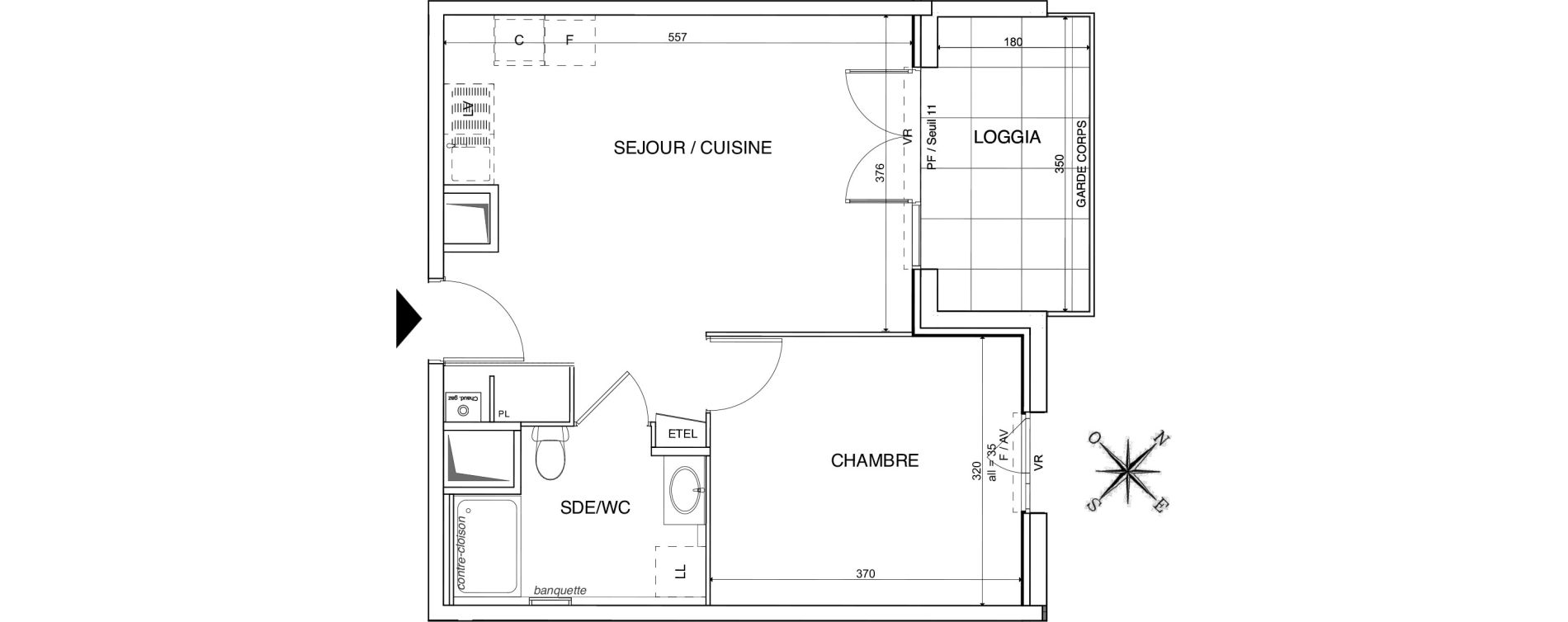 Appartement T2 de 41,10 m2 &agrave; Grigny Grigny sablon