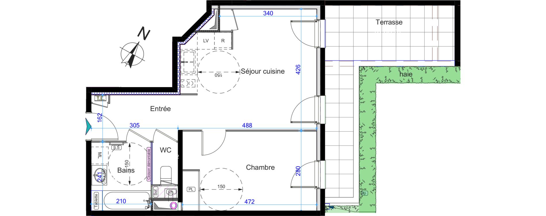 Appartement T2 de 43,89 m2 &agrave; Grigny Centre