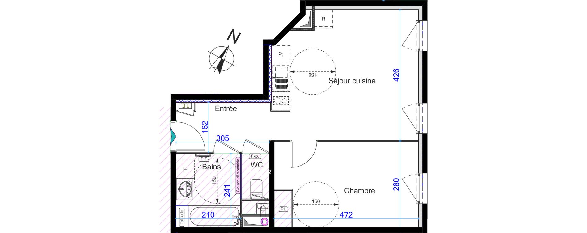 Appartement T2 de 44,12 m2 &agrave; Grigny Centre