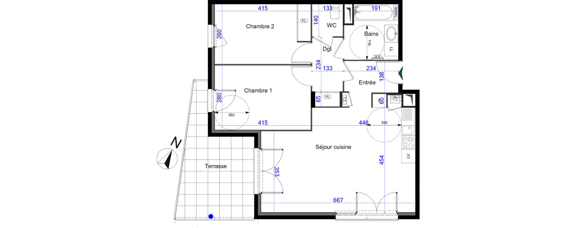 Appartement T3 de 66,13 m2 &agrave; Grigny Centre