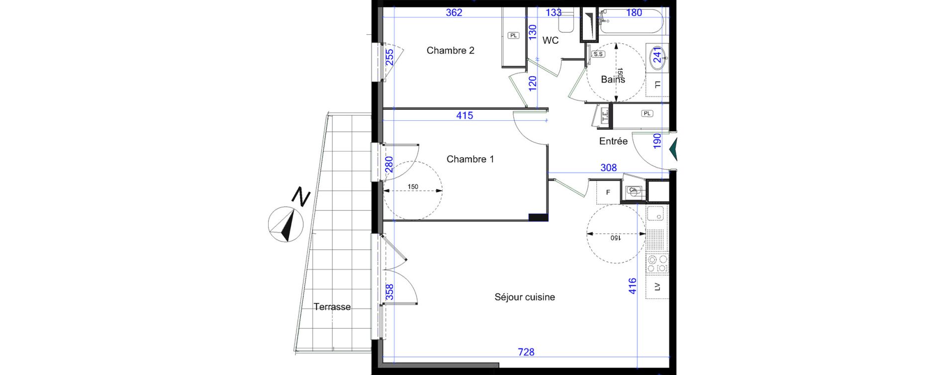 Appartement T3 de 64,27 m2 &agrave; Grigny Centre