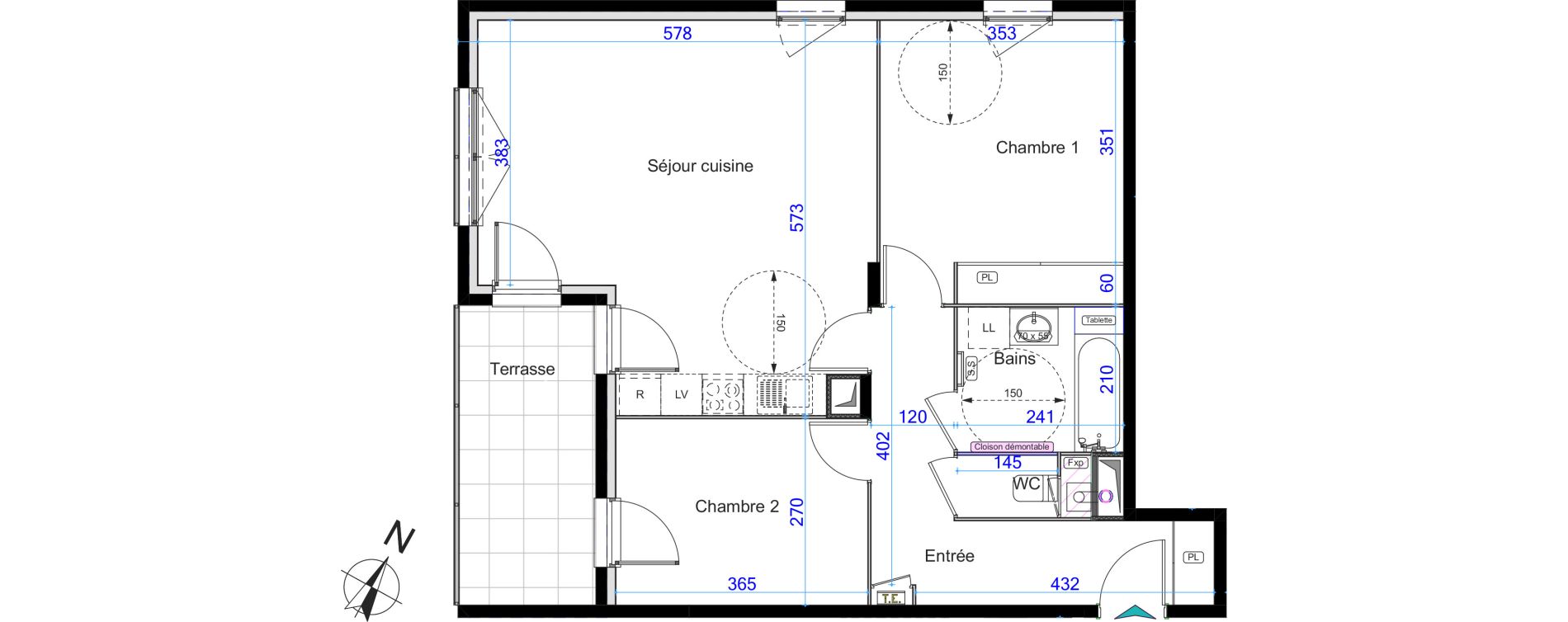 Appartement T3 de 69,39 m2 &agrave; Grigny Centre
