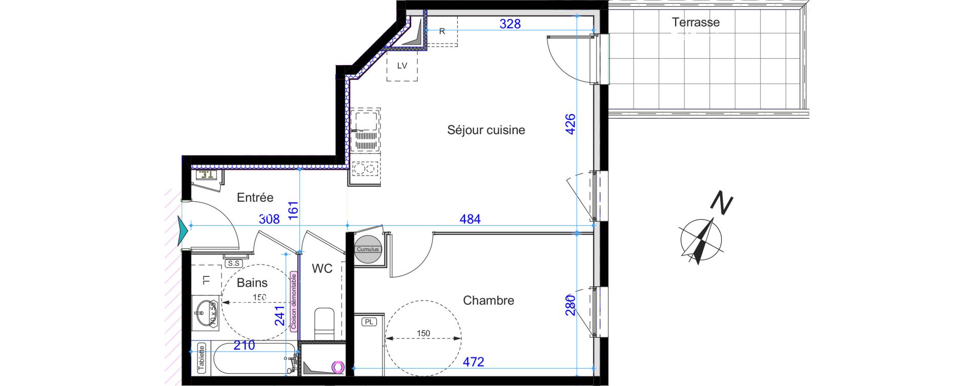 Appartement T2 de 43,67 m2 &agrave; Grigny Centre