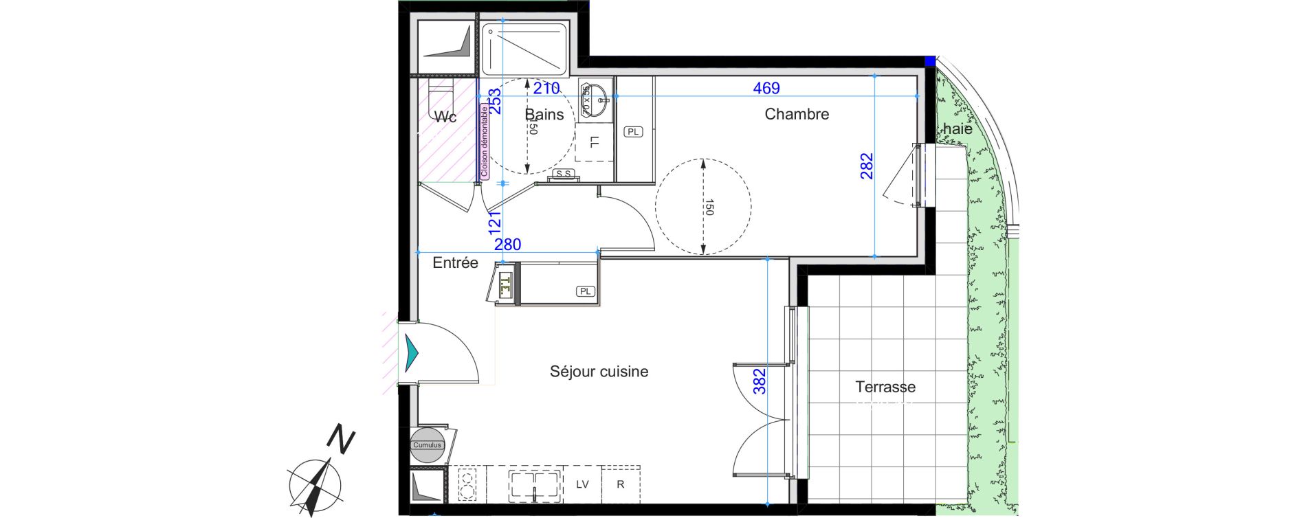 Appartement T2 de 44,42 m2 &agrave; Grigny Centre