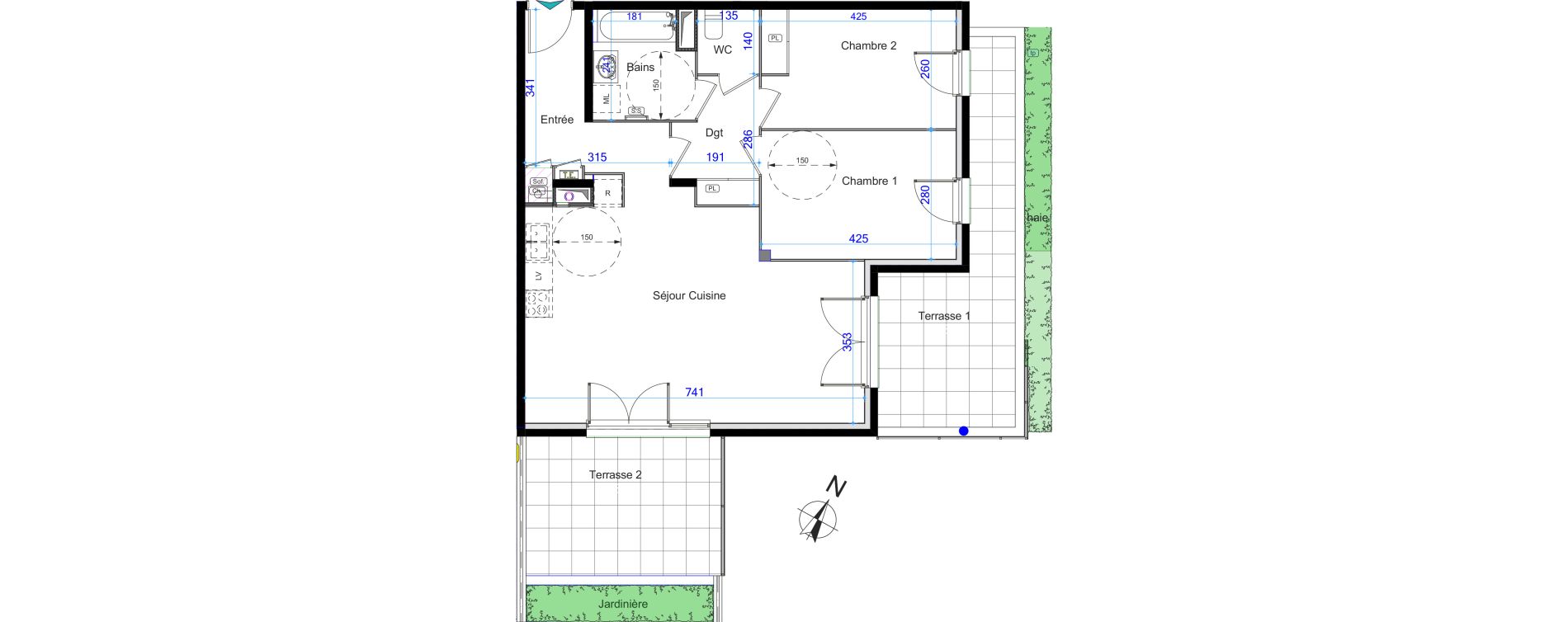 Appartement T3 de 74,74 m2 &agrave; Grigny Centre