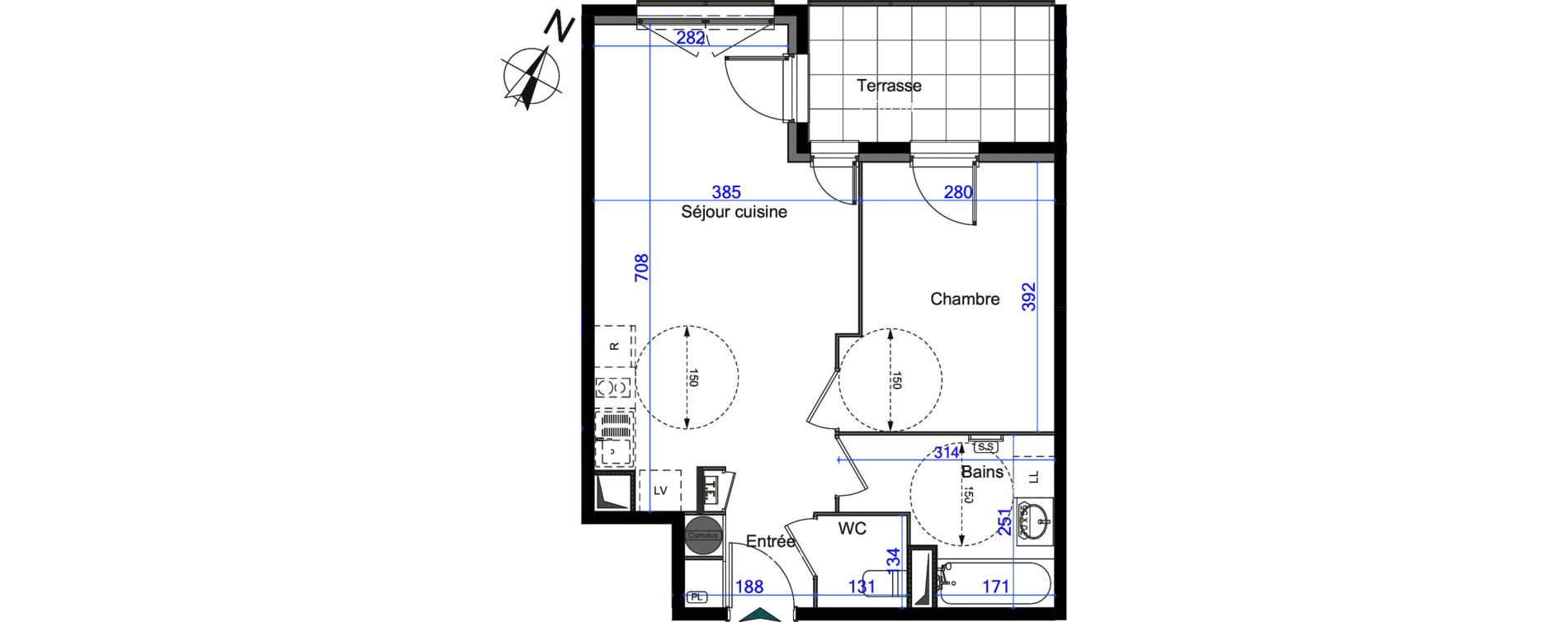 Appartement T2 de 45,55 m2 &agrave; Grigny Centre