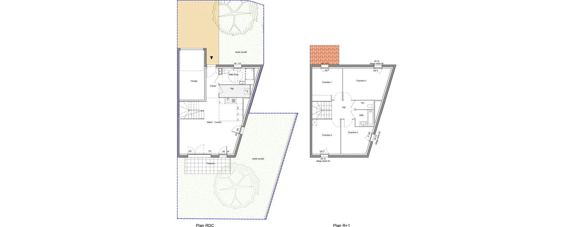 Maison T5 de 102,10 m2 &agrave; Haute-Rivoire Centre