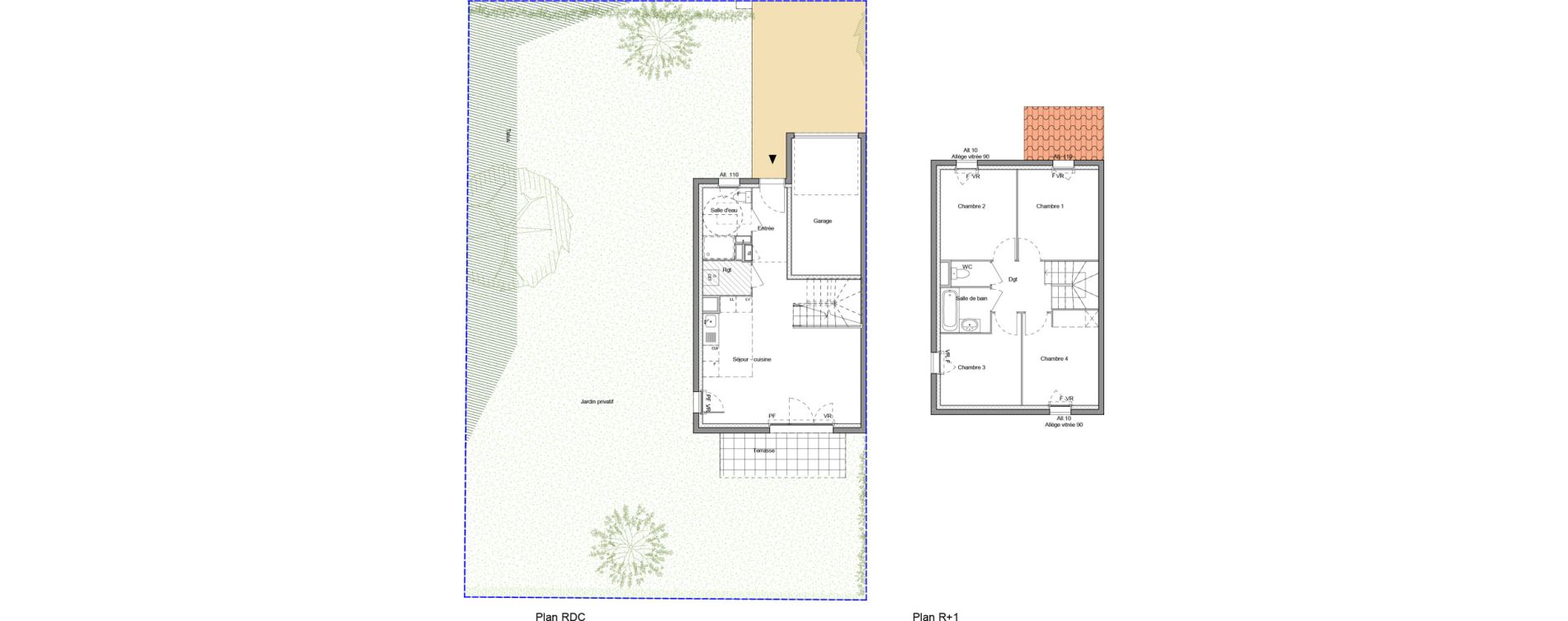 Maison T5 de 87,45 m2 &agrave; Haute-Rivoire Centre