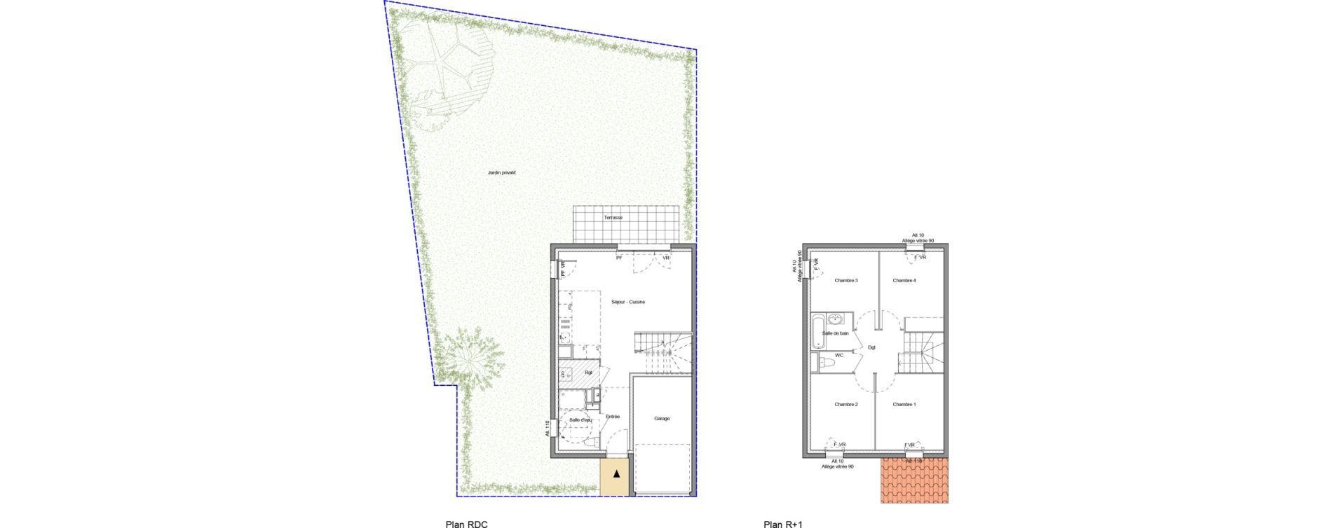 Maison T5 de 87,45 m2 &agrave; Haute-Rivoire Centre