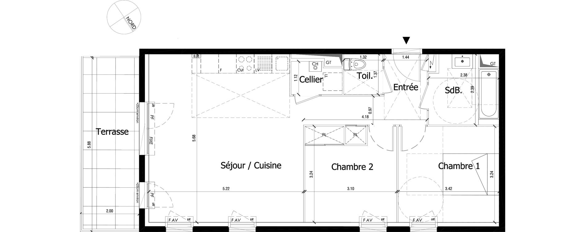 Appartement T3 de 64,90 m2 &agrave; Irigny Centre