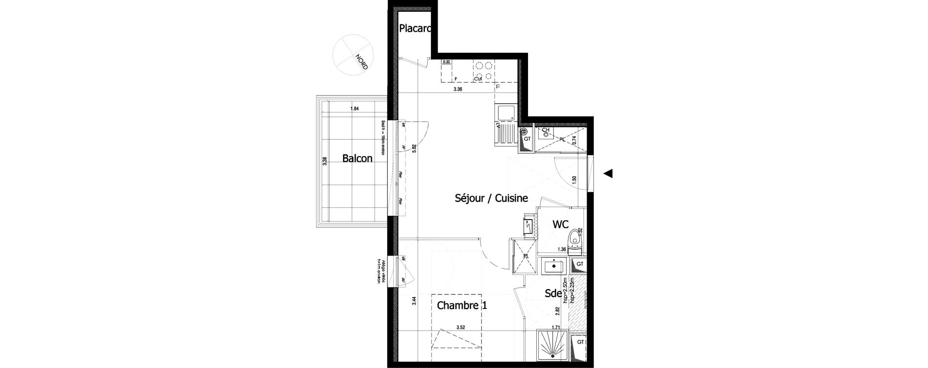Appartement T2 de 40,75 m2 &agrave; Irigny Centre