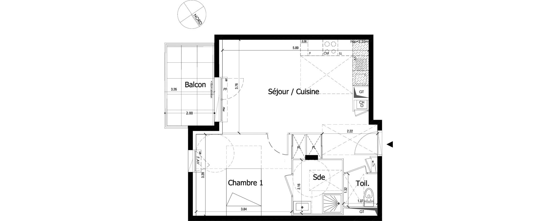 Appartement T2 de 44,55 m2 &agrave; Irigny Centre