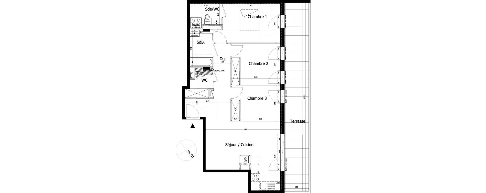 Appartement T4 de 76,20 m2 &agrave; Irigny Centre