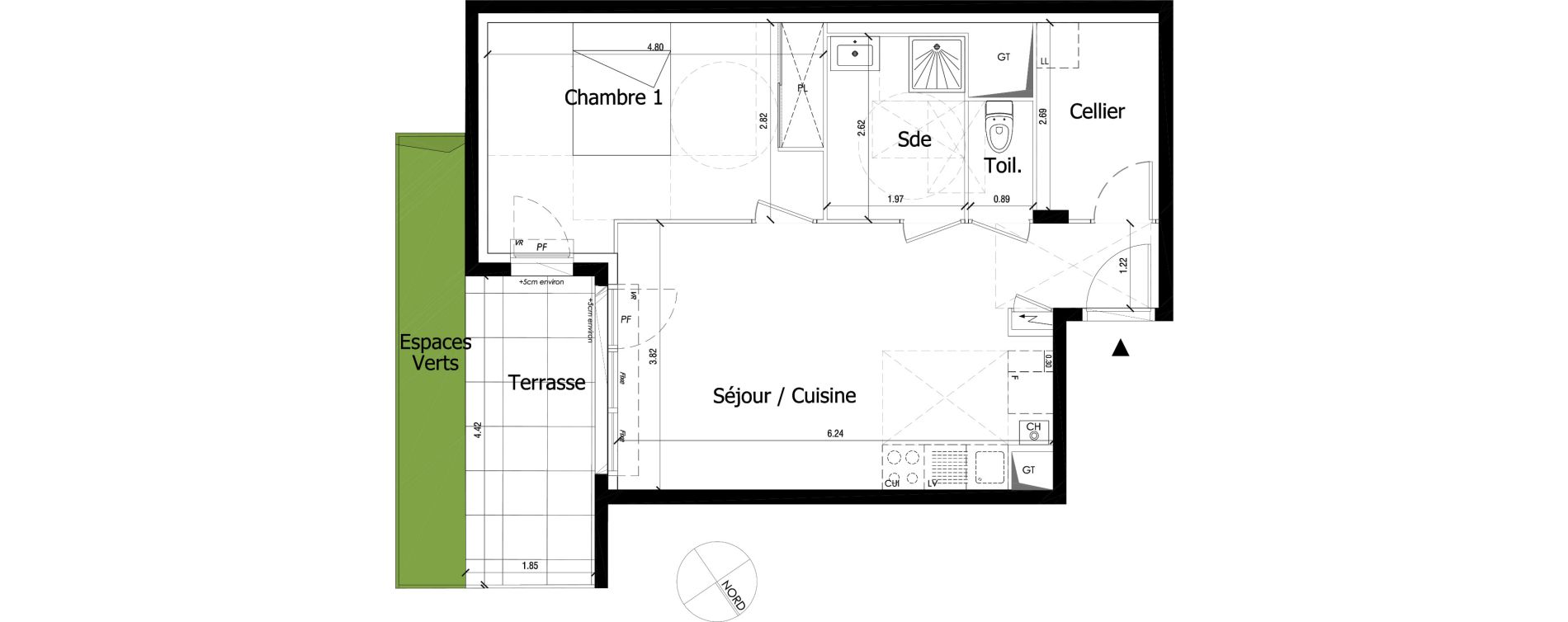 Appartement T2 de 51,10 m2 &agrave; Irigny Centre