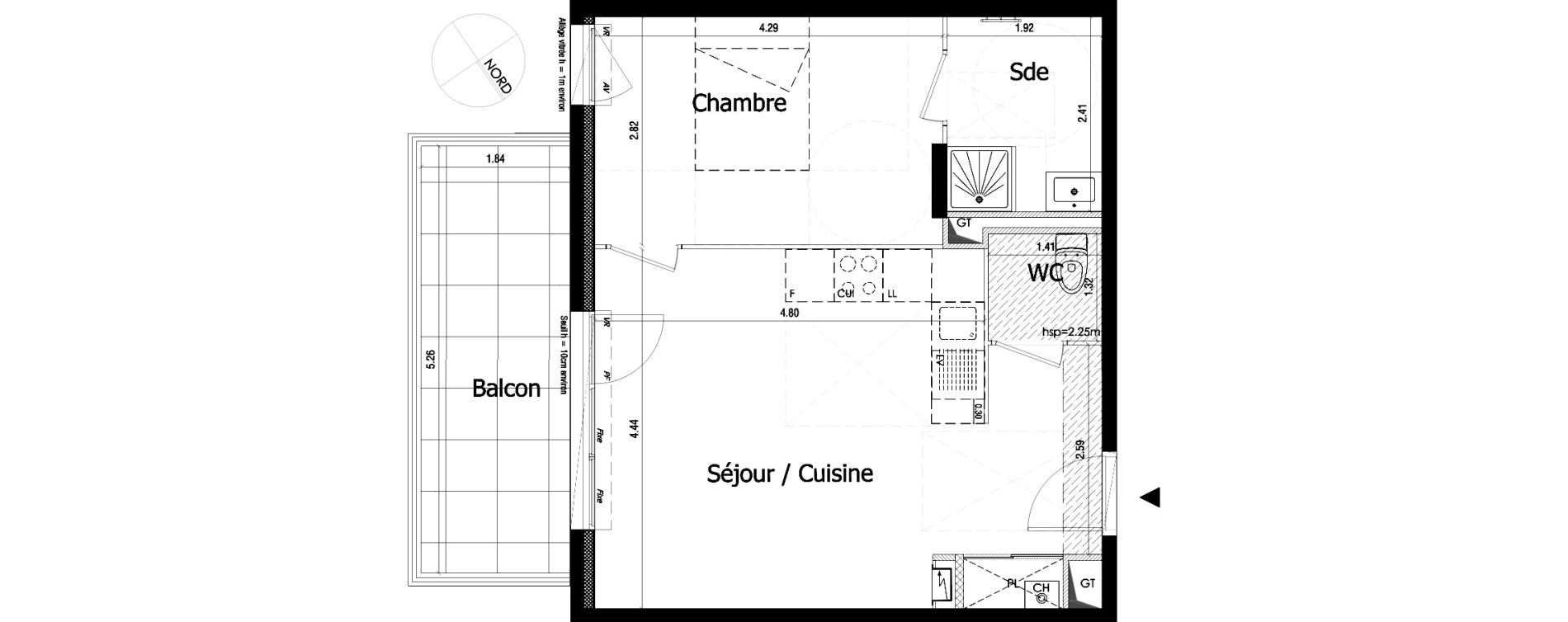 Appartement T2 de 43,85 m2 &agrave; Irigny Centre