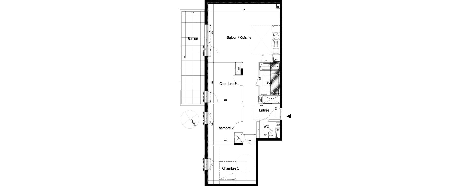 Appartement T4 de 80,20 m2 &agrave; Irigny Centre
