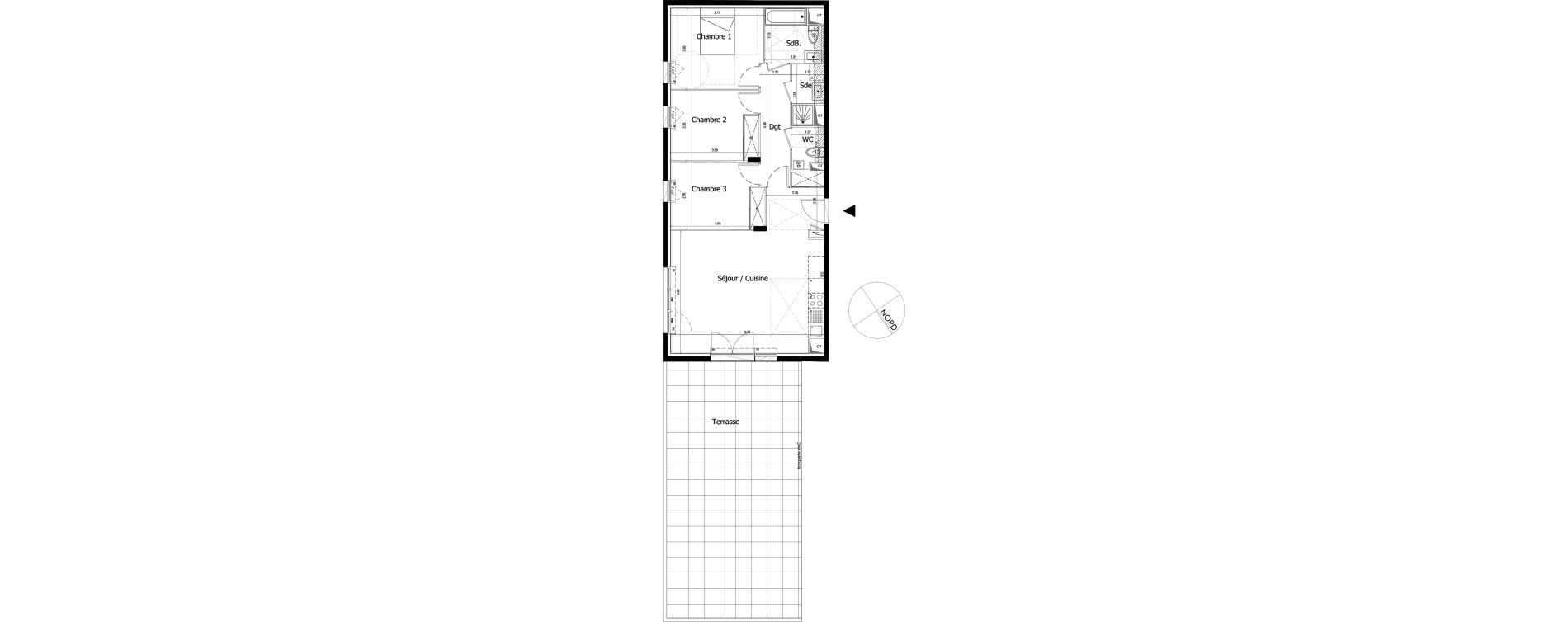 Appartement T4 de 83,90 m2 &agrave; Irigny Centre