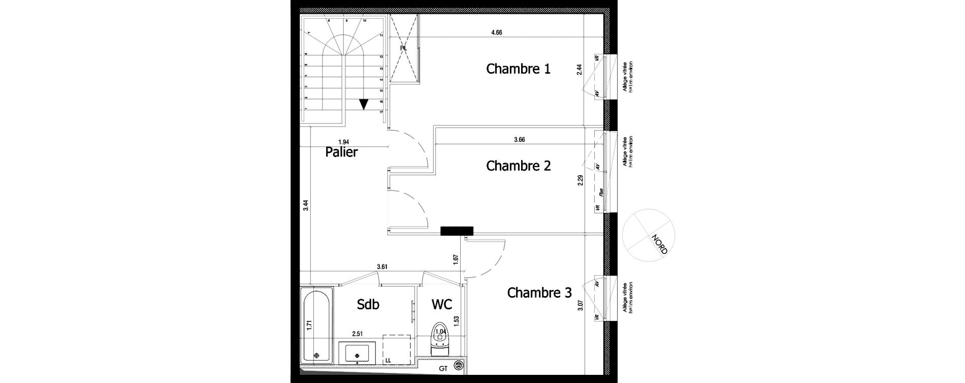 Duplex T4 de 92,60 m2 &agrave; Irigny Centre