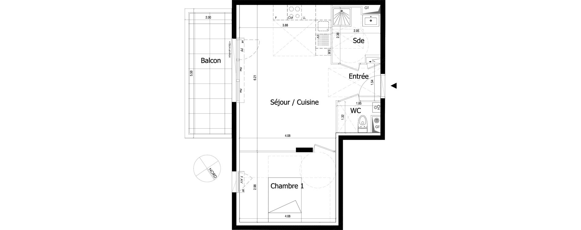 Appartement T2 de 46,25 m2 &agrave; Irigny Centre