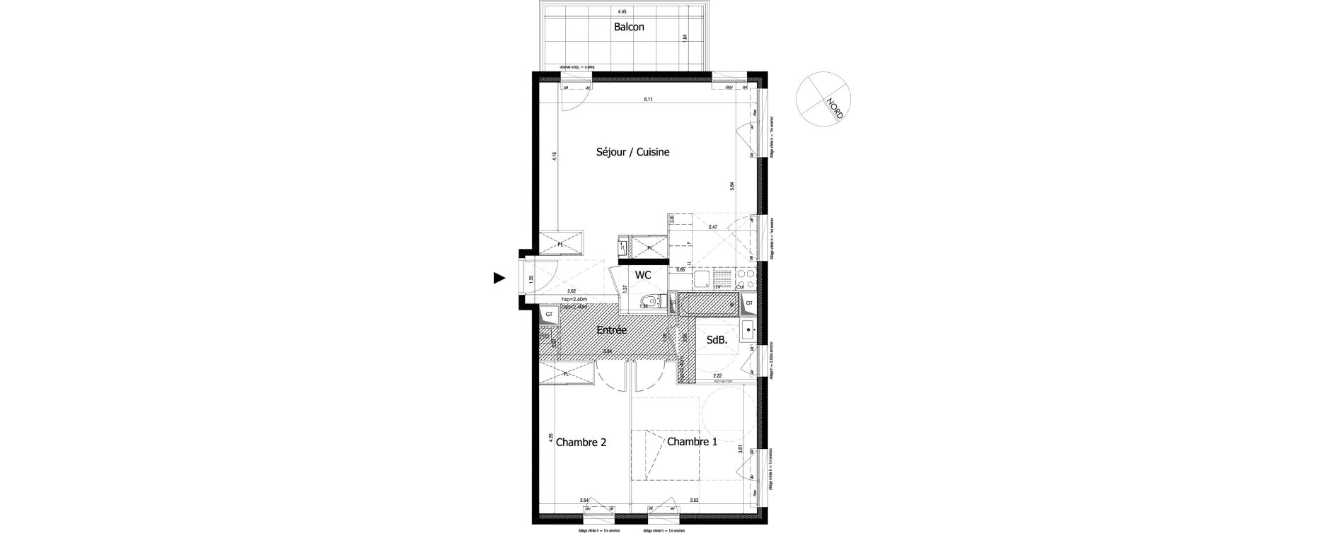 Appartement T3 de 71,90 m2 &agrave; Irigny Centre