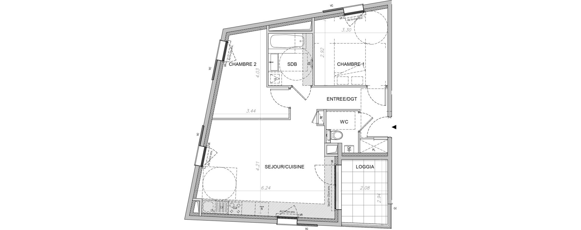 Appartement T3 de 59,20 m2 &agrave; Irigny Centre