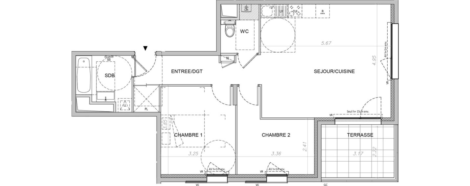 Appartement T3 de 66,17 m2 &agrave; Irigny Centre