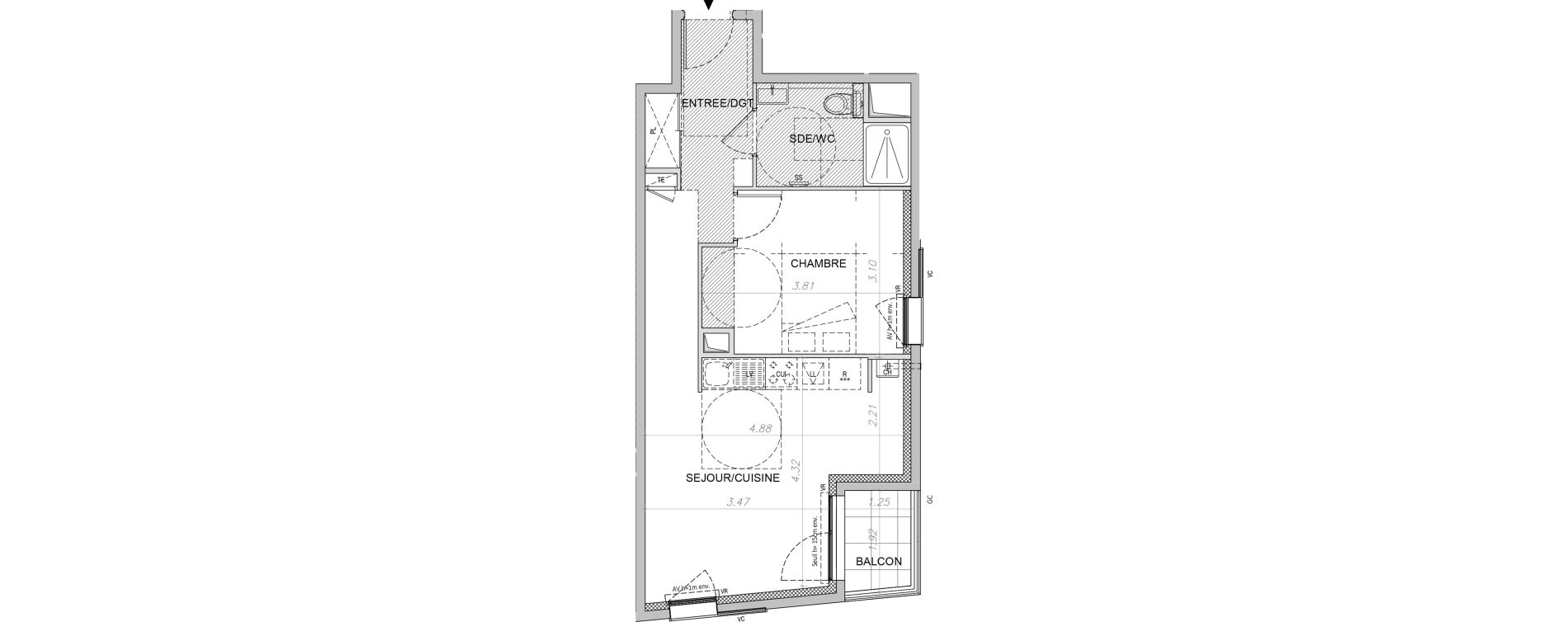 Appartement T2 de 43,57 m2 &agrave; Irigny Centre