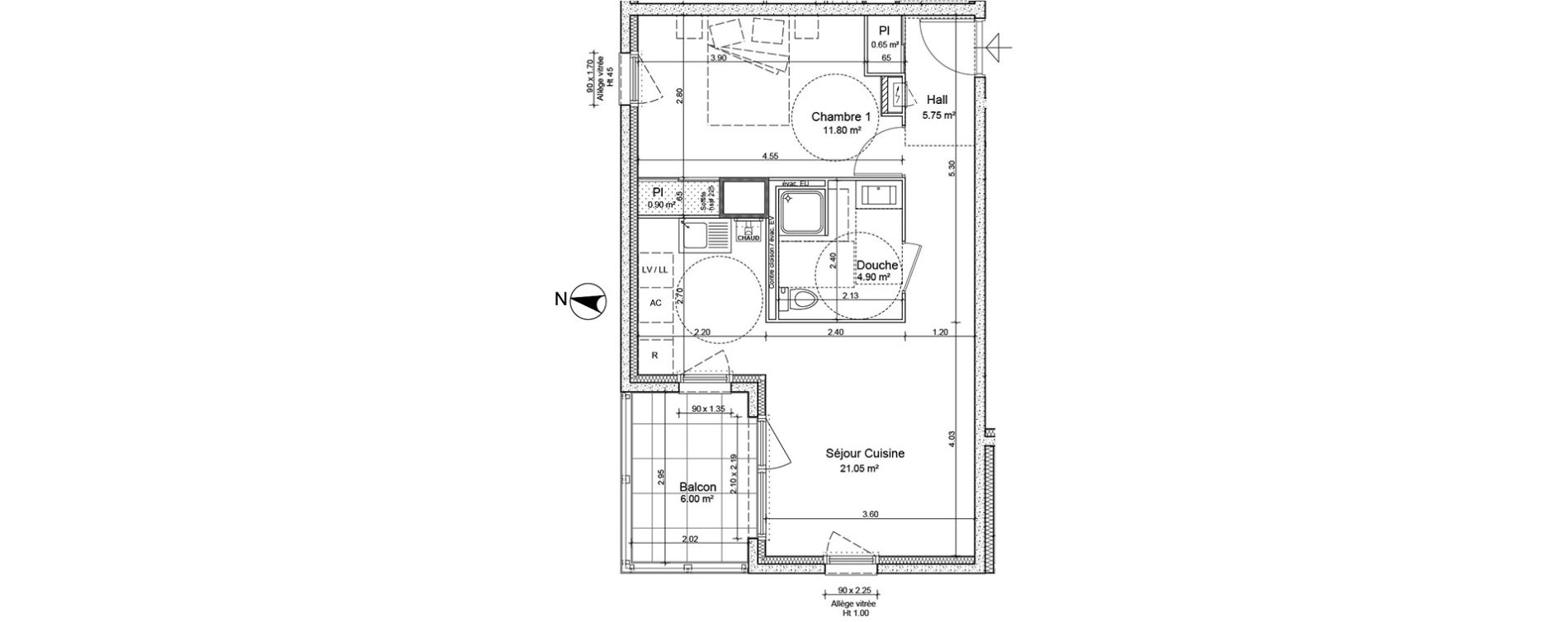 Appartement T2 de 45,05 m2 &agrave; Irigny Centre