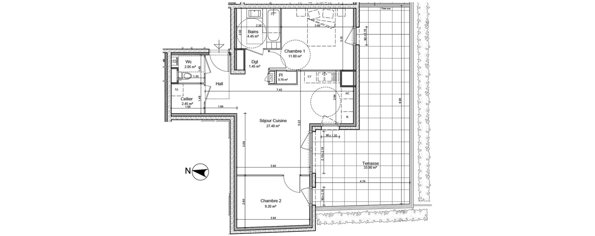 Appartement T3 de 59,50 m2 &agrave; Irigny Centre