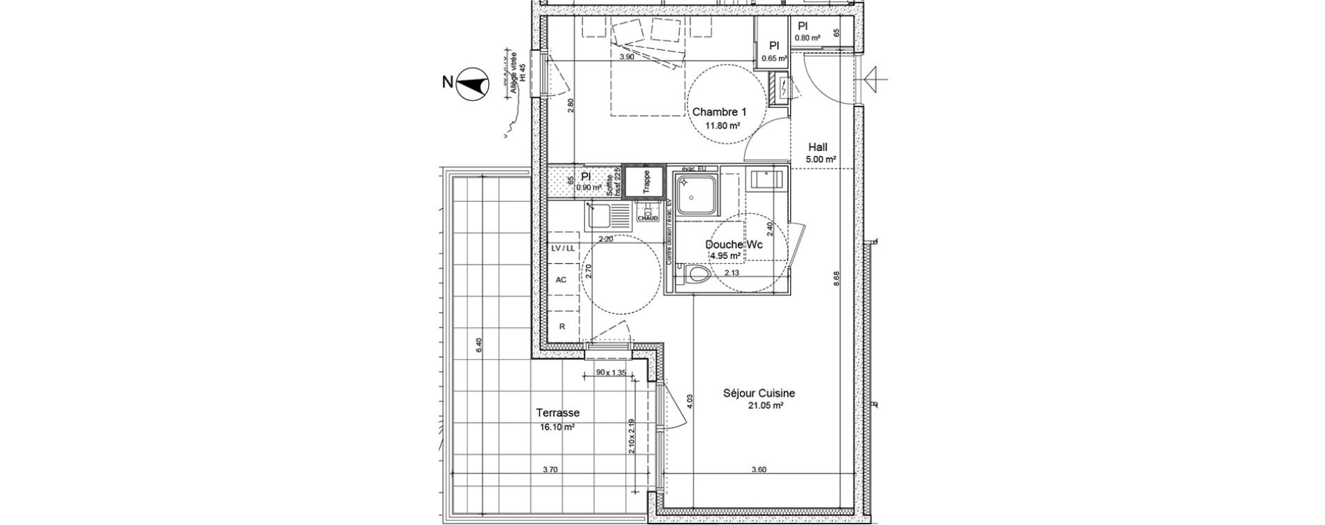 Appartement T2 de 45,15 m2 &agrave; Irigny Centre