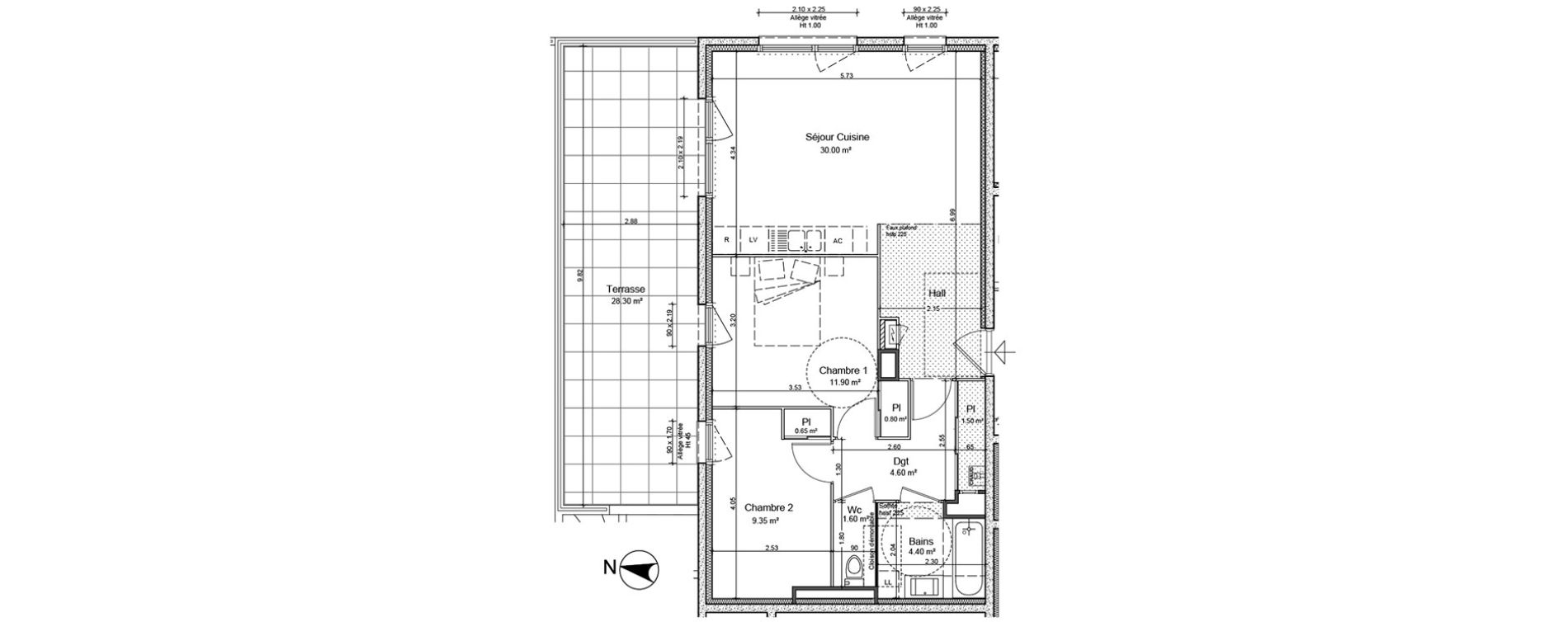 Appartement T3 de 64,80 m2 &agrave; Irigny Centre