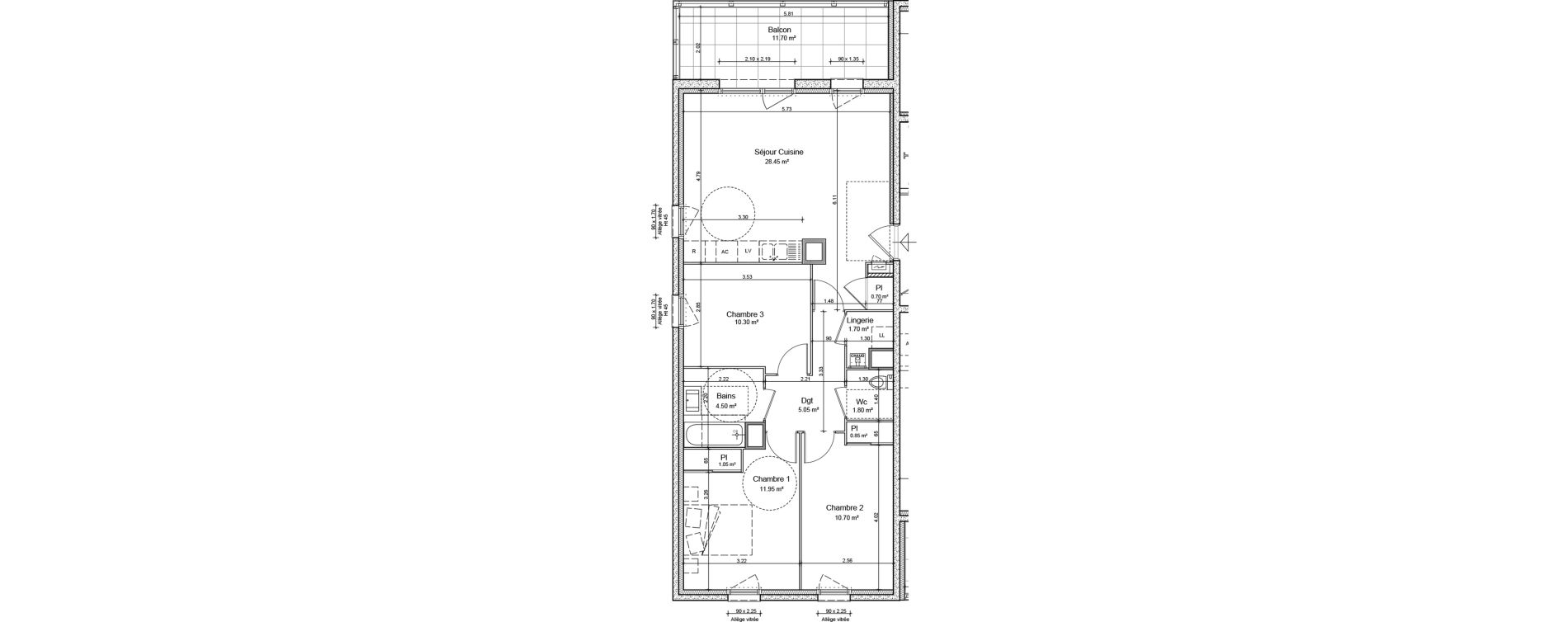 Appartement T4 de 77,05 m2 &agrave; Irigny Centre